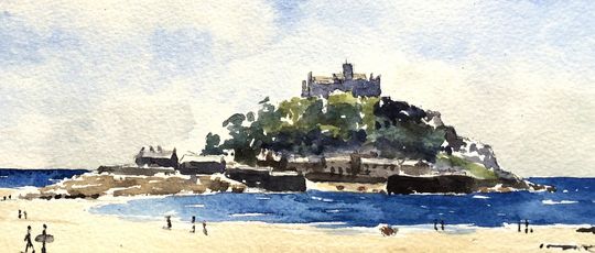 St Michael's Mount, Marazion, limited edition print, Striped Pebble